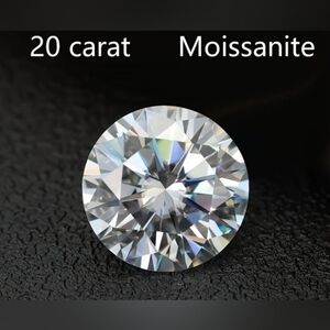 Brand New 20 Carat Round Cut Loose Moissanite GRA